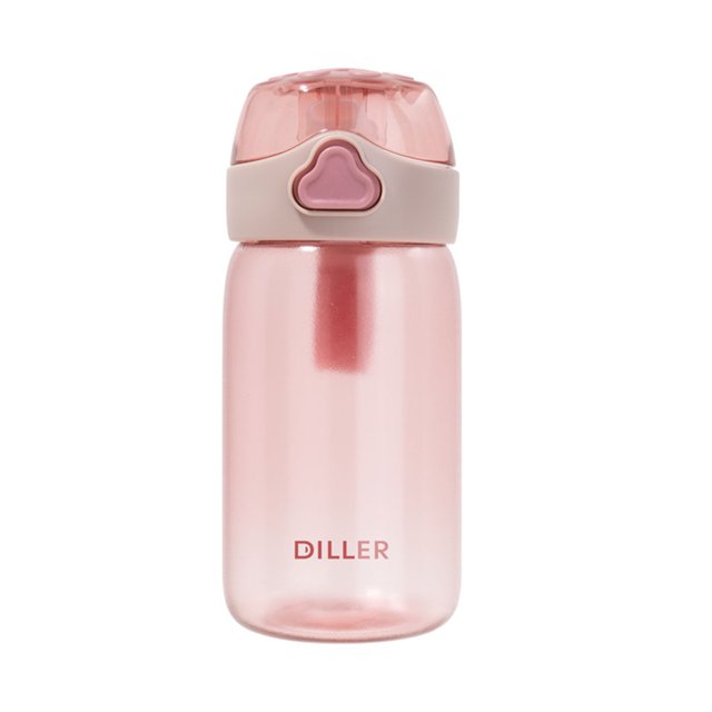 Taza de bebida Bewildely de 350ml para gimnasio portátil color rosa