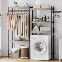 KOKEBREN 5 Tiers Over Washer and Dryer Storage Shelves, Laundry Room Storage and Organizer Standing Shelf, Metal Washer Dryer Shelf, 63" W x 12" D x 74" H