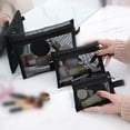 thumbnail image 5 of Bolsas de malla transparente para cosméticos, 1/3 piezas, pequeñas y grandes bolsas de maquillaje negras, estuche organizador de artículos de tocador, 5 of 5