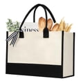 thumbnail image 1 of shenee Bolsa de lona con inicial, bolsa de yute de playa personalizada, regalo para mujeres, vacaciones, amigos, regalo de cumpleaños, boda, Año Nuevo, 1 of 5