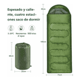thumbnail image 2 of Saco De Dormir Para Acampar Al Aire Libre Verde, 2 of 4