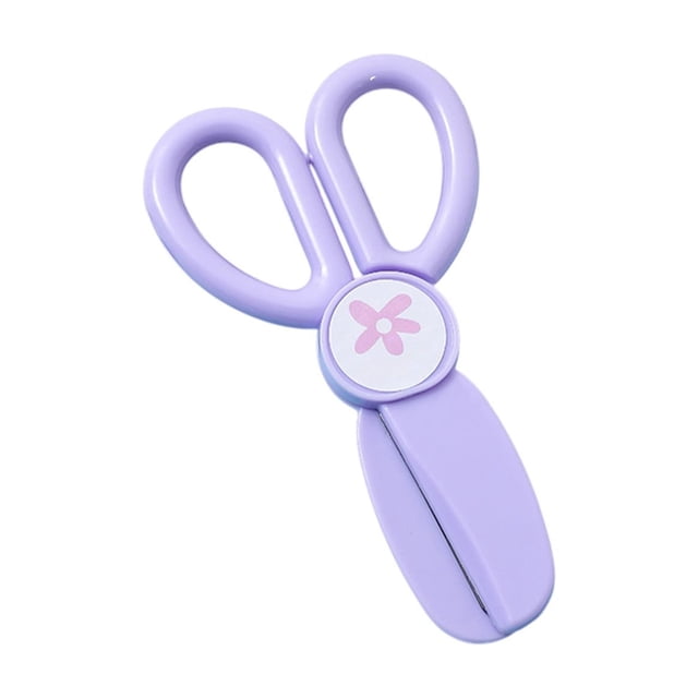 Child Safety Scissors Rounded Tip Plastic Kindergarten Paper Cutting Tool Colorful Manual Craft Scissors Kids Art Supply Labor Saving Design Purple Color W-847 Purple Boy Girl