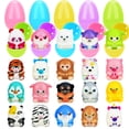 thumbnail image 1 of Huevos de Pascua con juguetes blandos de animales, paquete de 20 para niños, 1 of 7