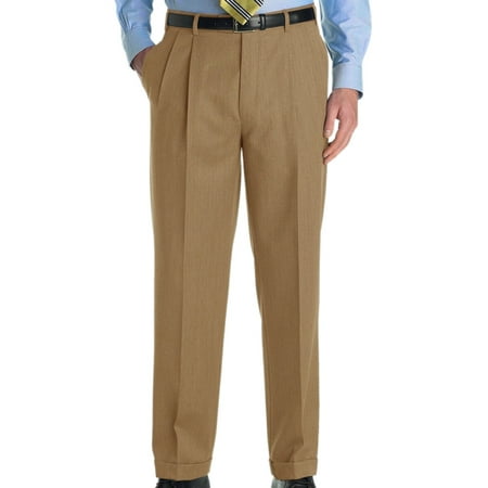New Brooks Brothers Men's Madison Fit Pleat-Front Wool Trousers, Tan, W39, 5741-6