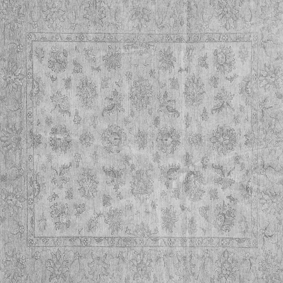 Ahgly Company Indoor Square Oriental Gray Traditional Area Rugs, 6' Square
