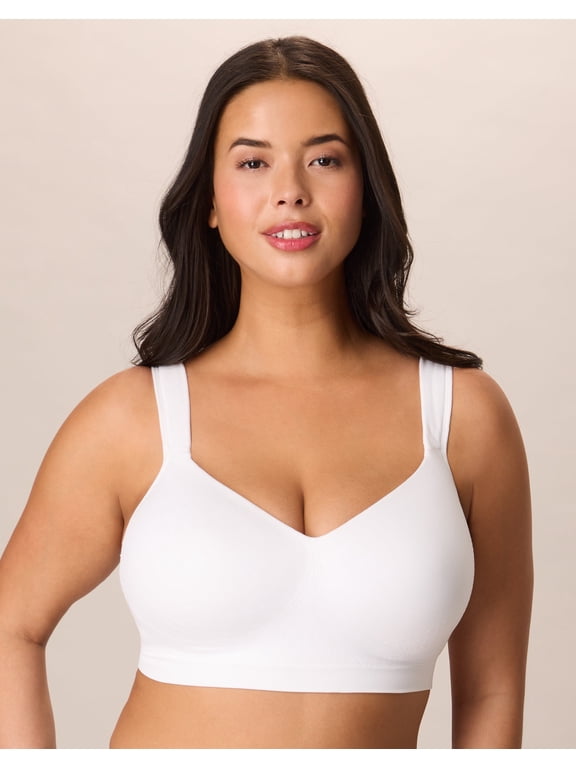 18 Hour Ultra-Soft Support T-Shirt Wireless Bra White 44C Women's