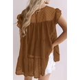 thumbnail image 3 of Hauts pour Femmes Décontractés Manches Courtes à Volants Blouse Tunique Ample, 3 of 3