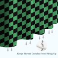 thumbnail image 6 of Green and Black Checkerboard Pattern Shower Curtain 72"x72" ,Bathroom Decorative Shower Curtains Set with 12 Hooks,Modern Waterproof Washable Shower Curtain, 6 of 6