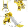 thumbnail image 3 of Qaba 3 in 1 Toddler Slide for Indoor with Basketball Hoop, Climber, Yellow, 3 of 10