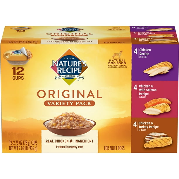 (12 Pack) Nature's Recipe Original Variety Pack, Wet Dog Food, 2.75