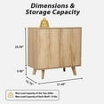 thumbnail image 4 of Wirrytor Fluted Sideboards and Buffets Storage Cabinet with 2 Doors, Entryway Cabinet, Wood Accent Storage Cabinet for Kitchen Dining Living Room(Natural), 4 of 9