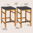 thumbnail image 3 of JONATHAN Y Armand Coastal Acacia Wood Backless Outdoor Counter Stools with Woven Rope Seat, Set of 2 for Patio, Kitchen and Backyard, Teak Brown and Gray CSL1201B-SET2, 3 of 8