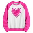 thumbnail image 4 of Tdoqot Girls Heart Print Sweatshirt- Casual Long Sleeve Pullover Cute Kids Spring Tops Hot Pink Size 4-14, 4 of 5