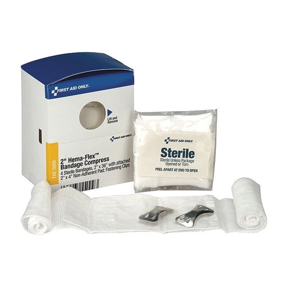 First Aid Only First Aid Kit Refill,WHT,3"L,1 7/8"W,PK4 FAE-5009