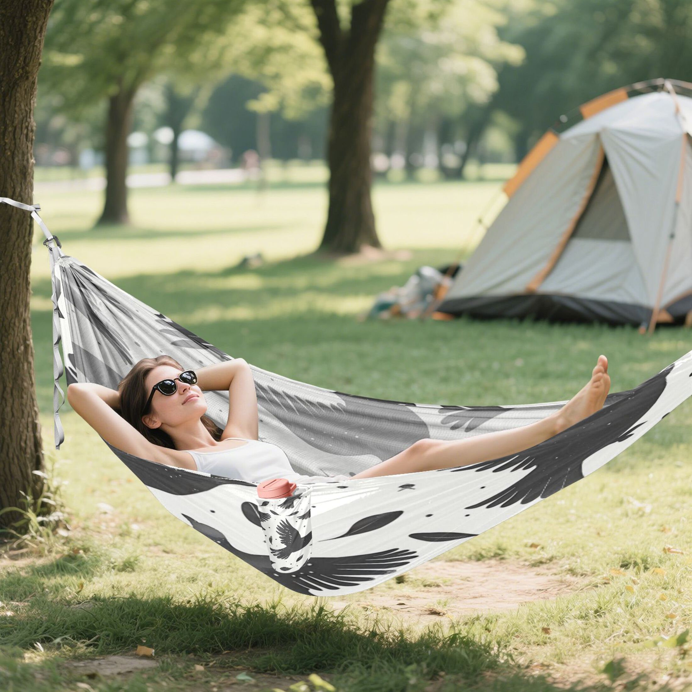 Hammock Camping Hammock Nylon Portable Hammock Travel Camping Hammock Black Dove