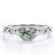thumbnail image 1 of JeenMata Anillo de Compromiso Trenzado con Solitario Claddagh Ágata Verde Musgo Druzy Transparente de Talla Brillante Redonda de 1 Quilate; Baño de Oro Blanco de 18 K sobre Plata, 1 of 6