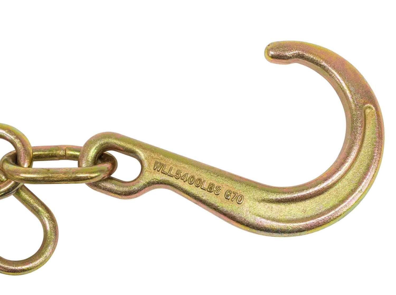 (2 Pack) 8" G70 J Hook w/ T-J Hooks and Enlarged Link, 5,400 lbs WLL, G70