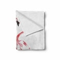 thumbnail image 2 of Flamingo Soft Flannel Fleece Blanket, Flamingo Couple Kissing Romance Passion Partners in Love Watercolor Effect, Cozy Plush for Indoor and Outdoor Use, 70" x 90", Dark Coral White, by Ambesonne, 2 of 6
