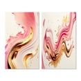 thumbnail image 2 of Designart "Bold Flowing Pink and Gold III" Abstract Spirals Wall Art Set Of 2 - Pink Abstract Gallery Set For Office Decor, 2 of 7