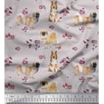 thumbnail image 1 of Soimoi Poly Georgette Fabric Floral,Sheltie & Pekingese Dog Decor Fabric Printed Yard 42 Inch Wide, 1 of 3