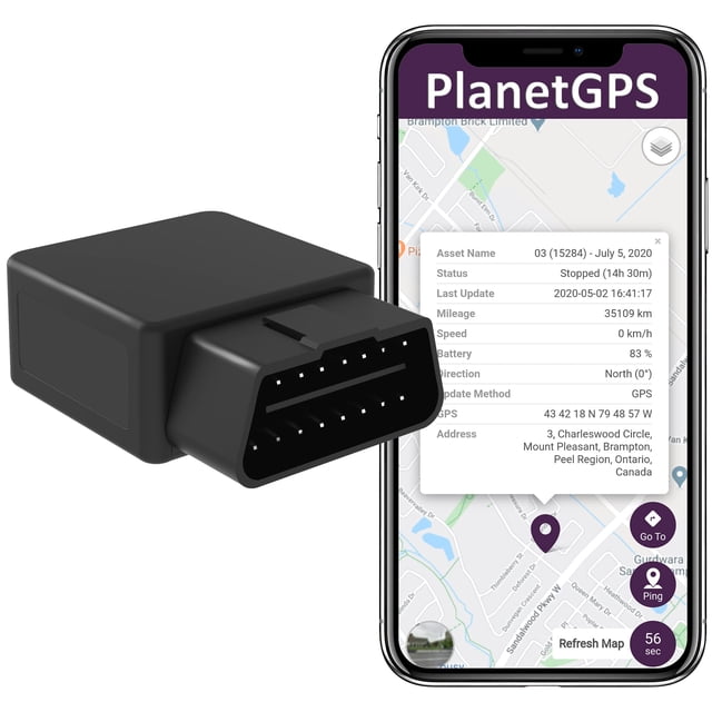 Rastreador GPS PlanetGPS (OBD) en tiempo real para vehículos OBD2