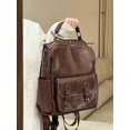 thumbnail image 2 of Mochila de cuero suave para mujer, bolso de hombro de marca de alta calidad para mujer, mochila multifunción para mujer 2024, bolsos escolares populares para niñas, 2 of 5