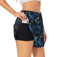 thumbnail image 1 of Balery Dinosaur Pantalones cortos deportivos para mujer con forro y dos bolsillos, elásticos, para entrenamiento, gimnasio, yoga-XX-Large, 1 of 7