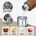 thumbnail image 3 of 20oz Stainless Steel Vacuum Insulated Coffee Mug with Tea Infuser and Cup Lid, Wood Print, 3 of 6