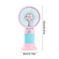 thumbnail image 2 of Cute Handheld Mini Fan Portable Rechargeable Small Fan with Floral Design, USB Charging, Built-in Stand, Ideal Gift for Summer Outdoor Use, 2 of 5