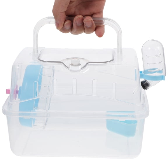 YOSADIER Clear Plastic Hamster Cage with Escape Prevention, Small Animal Habitat, 1 Set