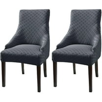Yumcute 2 Pack Chair Covers for Dining Room Stretch Rhombic Geometric Wingback Chair Covers Slipcover