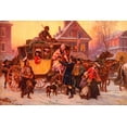 thumbnail image 2 of Vintage Apple Collection 32x23 White Modern Wood Framed Museum Art Print Titled - Christmas Carriage, 2 of 4
