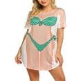 thumbnail image 2 of MesaSe Paréo de Bain pour Femmes, T-Shirt de Couverture de Maillot de Bain Amusant Imprimé pour Bikini, Robe de Femme, Tenue Amusante pour Fête à la Plage, 2 of 6