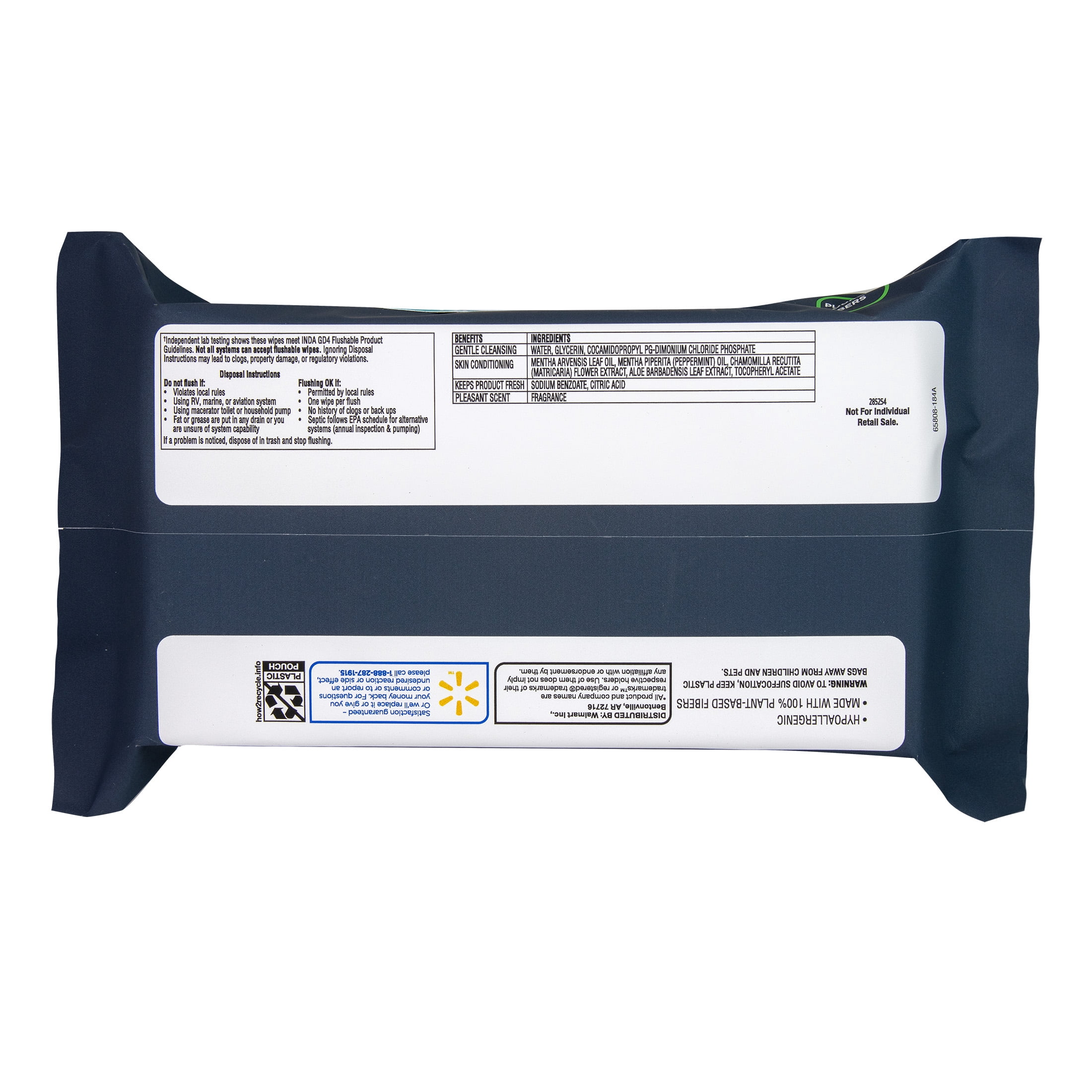 Equate Extra Large Flushable Wet Wipes, Mint, 240 Wipes (5 Pack)