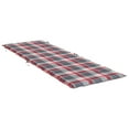 thumbnail image 2 of vidaXL Sun Lounger Cushion Red Check Pattern 186x58x3cm Oxford Fabric, 2 of 5