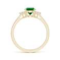thumbnail image 2 of ANGARA Lab Grown Pear Emerald Solitaire Ring with Trio Diamond Accents for Women in 14K Yellow Gold (Size-8x6mm) | May Birthstone, Anniversary, Jewelry Gift for Women | Lab-Grown Emerald Ring, 2 of 9