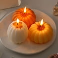 thumbnail image 5 of Pumpkin Shaped Candle Halloween Pumpkin Decor Fall Pumpkin Decor Decorative Candle for Home Halloween Party Table Decor Seasonal Home Accent 1 Count, 5 of 7