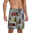 thumbnail image 2 of Bixox Men's Bright Insects printed lightweight casual shorts, soft sleep shorts with pockets., 2 of 7