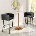 thumbnail image 3 of Pemberly Row Table de Bar Moderne / Contemporain en Métal Blanc et Or, 3 of 4