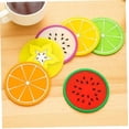 thumbnail image 4 of Juego de posavasos de silicona resistentes al calor con un bonito diseño, decoración de mesa redonda antideslizante para tus bebidas favoritas, paquete de 6 multicolor, 4 of 5
