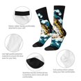 thumbnail image 3 of Yiaed green salmon fish Print Great elasticity Crew Socks Sports socks for Men and Women, 3 of 6