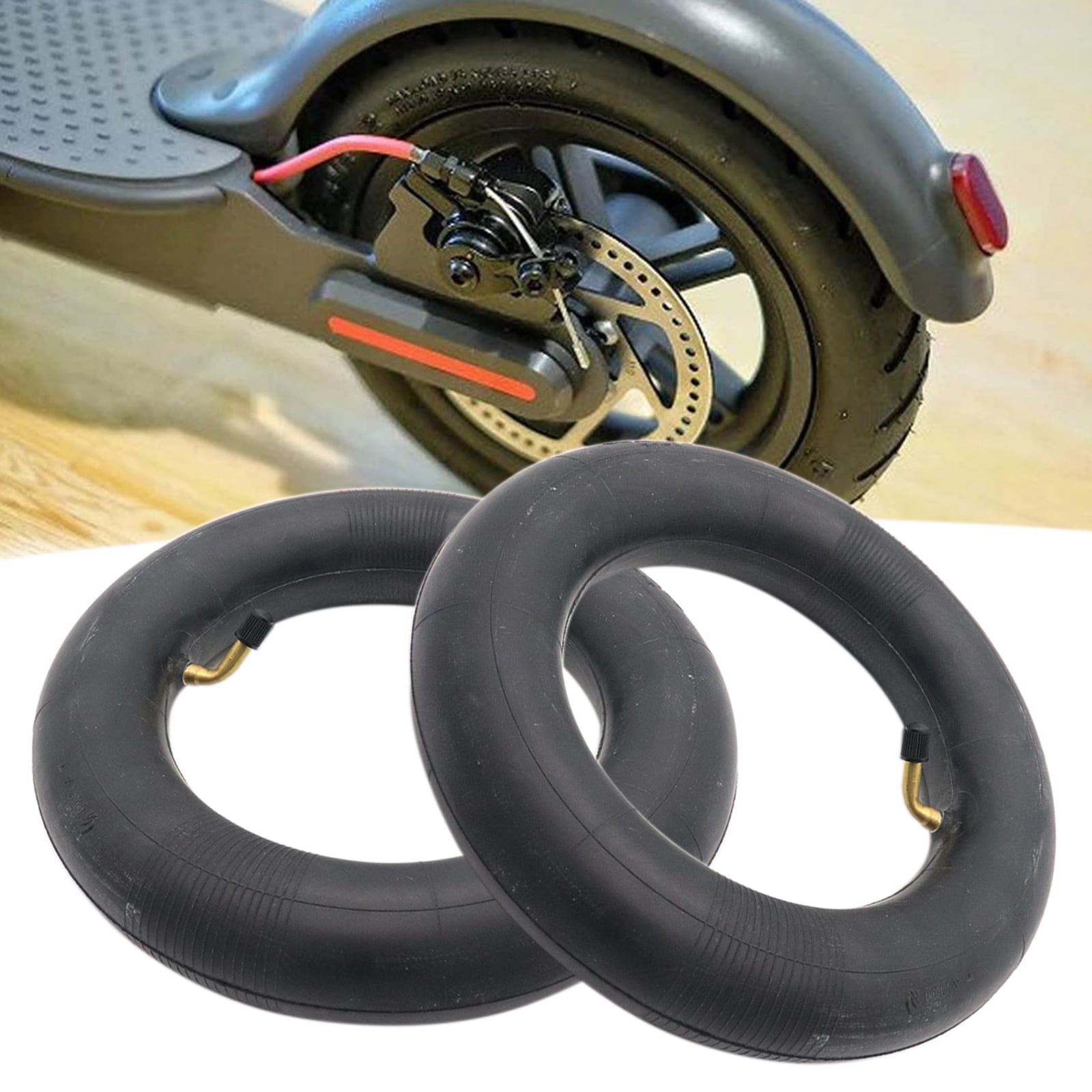 Black Vacuum Tire Inner Tube 10x2.50 Bent Extended Valve For Electric Scooters 