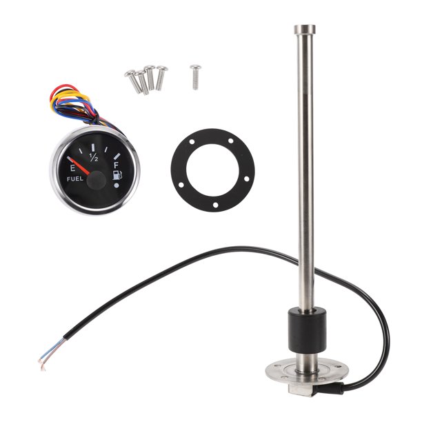 Kit de Unidad de Envío de Combustible y Medidor Unique Bargains 11.42" Longitud Unidad de Envío de Combustible para Barcos Sensor de Combustible Marino Metal Tono Plateado Negro 1 Juego 0-190 Ohm
