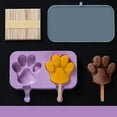 thumbnail image 2 of Cute Popsicle Molds Silicone Ice Pop Molds Homemade Popsicle Silicone Mold with 50pcs Popsicle Sticks Reusable Easy Release Ice Pop Maker (Cat's Paw), 2 of 6