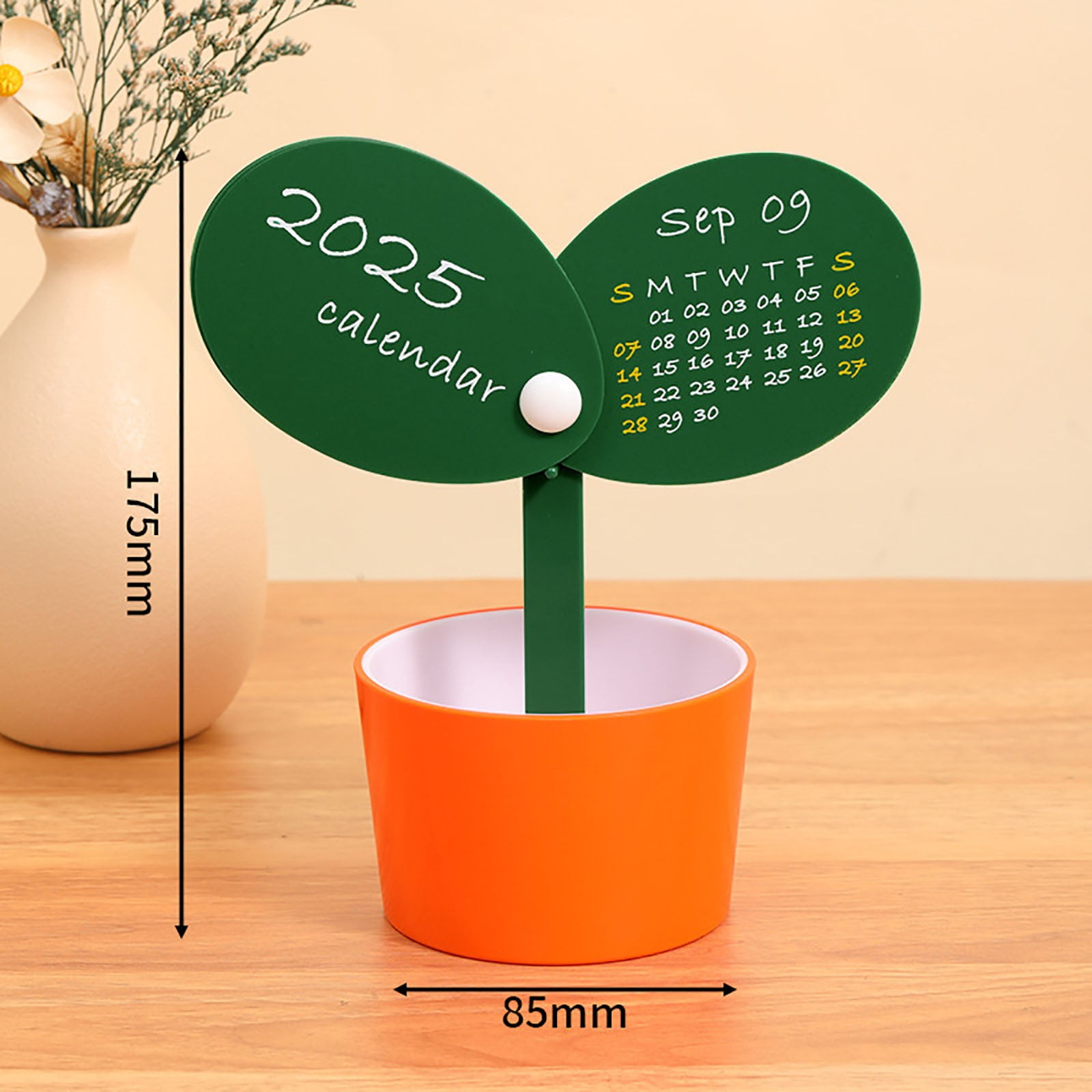 Fall Decorations Clearance! Blecry Desk Calendar 2025 Creative Diy Desktop Ornaments Ins Set Simple Pen Holder Cute Calendar Small Gift Orange, Calendar Advent Calendar Clearance Sale