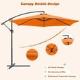 thumbnail image 5 of Devoko 10 Ft Patio Offset Cantilever Umbrella Outdoor Market Hanging Umbrellas with Crank & Cross Base, Orange, 5 of 7