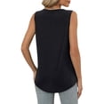 thumbnail image 6 of Cyglowse Tank Top for Women Loose Fit Sleeveless Shirts V Neck Summer Clothes Ruched Women's Tees and Tanks Curved Hem Black 2XL, 6 of 6