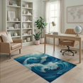 thumbnail image 2 of ODIKA 4'x6' Abstract Blue Washable Area Rug for Dorm Room, Small Living Stain Resistant Low Profile, Easy Care, 2 of 7