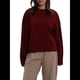 thumbnail image 3 of Suéteres de Gran Tamaño para Mujer, Suéter Grueso y Abrigado. Vino Tinto L, 3 of 10