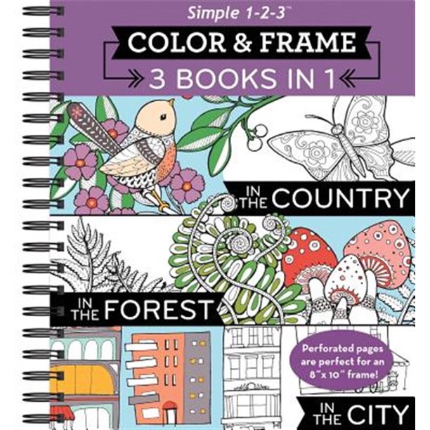 Color Frame Color Frame 3 Books In 1 Country Forest City Adult Coloring Book Other Walmart Com